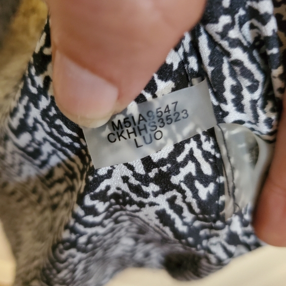 EUC Calvin Klein Ombre Mixed Pattern Utility Button Front Blouse - Picture 12 of 12